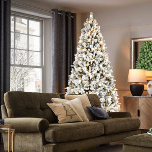 7.5ft Flocked Christmas Tree with 400L Colorful LED Lights