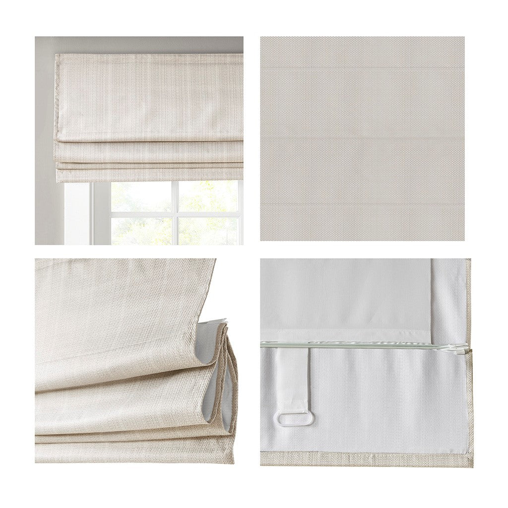 Basketweave Room Darkening Cordless Roman Shade