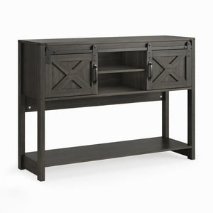 Farmhouse Entryway Table With Sliding Barn Door