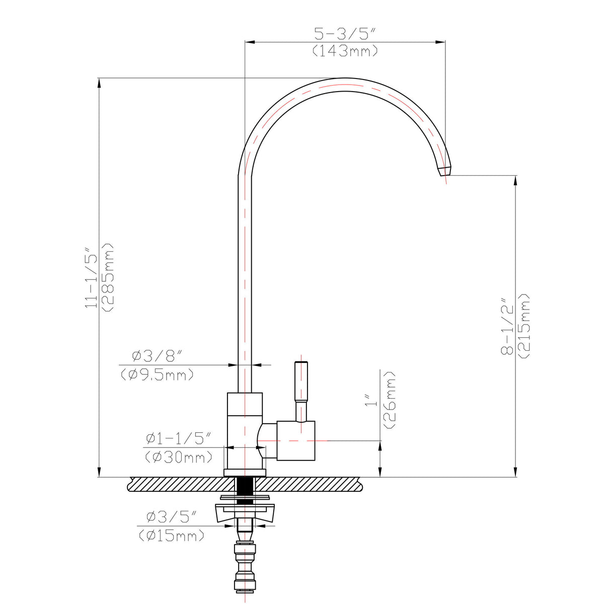 Modern Design, Lead Free Drinking Water Faucet - Brushed Nickel