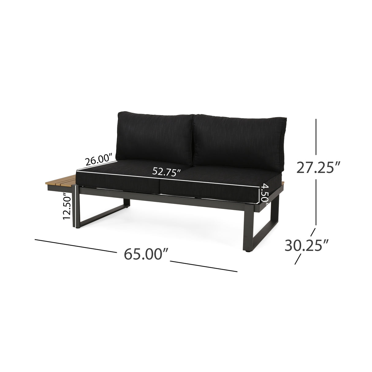 Sterling V-Shaped Outdoor Aluminum 5 Seater Sofa Set with Cushions