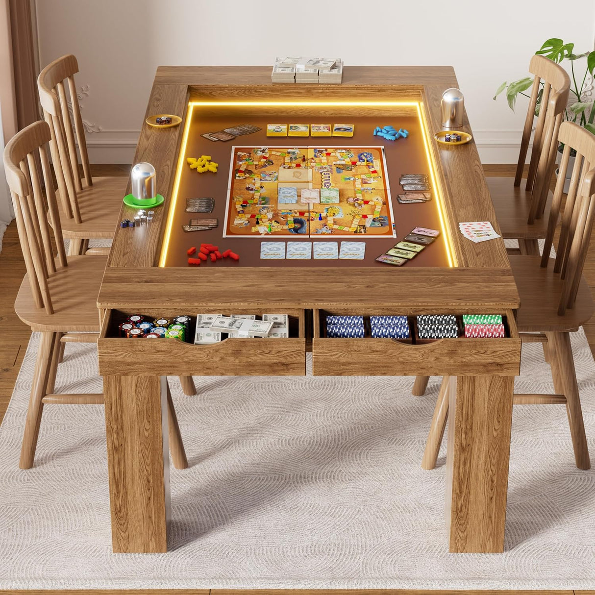 Gaming Table with Removable Top for 4–6 Players