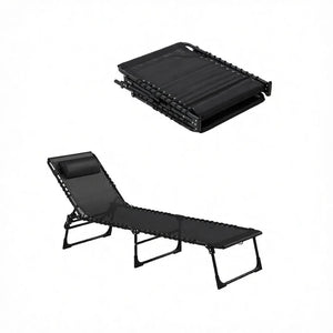 2pcs Folding Chaise Lounge Pool Chairs