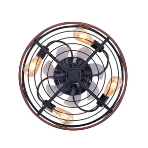 20'' Mounting Type Caged Ceiling Fan with Lights and Remote Control