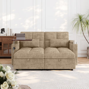 66.33" Modular Sleeper Sofa with Double Storage Chaise