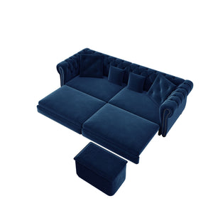 3 In 1 Pull Out Convertible Sleeper Sofa Bed, King Size, Chaise Lounge
