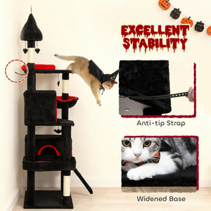 PawHut Gothic Cat Tree - 78" Extra Tall Cat Tower for Indoor Kittens