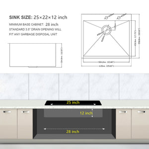 Stainless Steel Drop In Kitchen Sink, Topmount