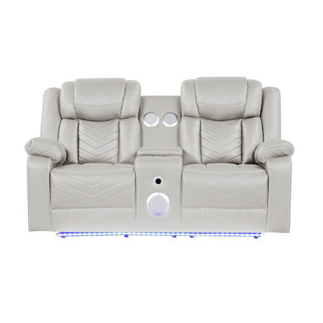 Challenger LED Power Recliner Loveseat With Console