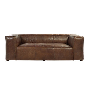 Brancaster - Grain Leather Sofa - Brown - Best Buy Furniture
