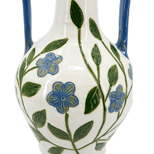 Floral Amphora Ceramic Vase