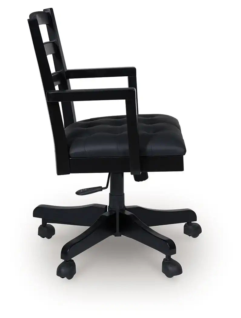Wildenauer - Home Office Swivel Desk Chair - Brown / Black - Best Buy Furniture