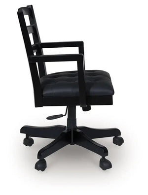 Wildenauer - Home Office Swivel Desk Chair - Brown / Black - Best Buy Furniture