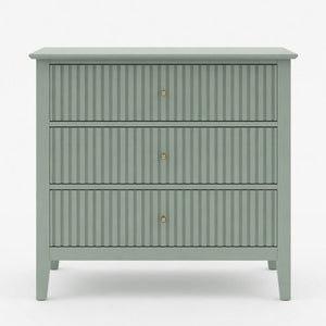 Fluted 3 Drawer Nightstand With Soft Close Slides