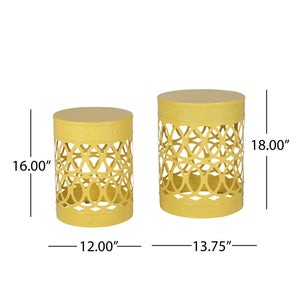 Outdoor Metal S/2 End Table