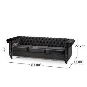 Chesterfield Style 3 Seater Sofa With Deep Button Tufting - Best Buy Furniture
