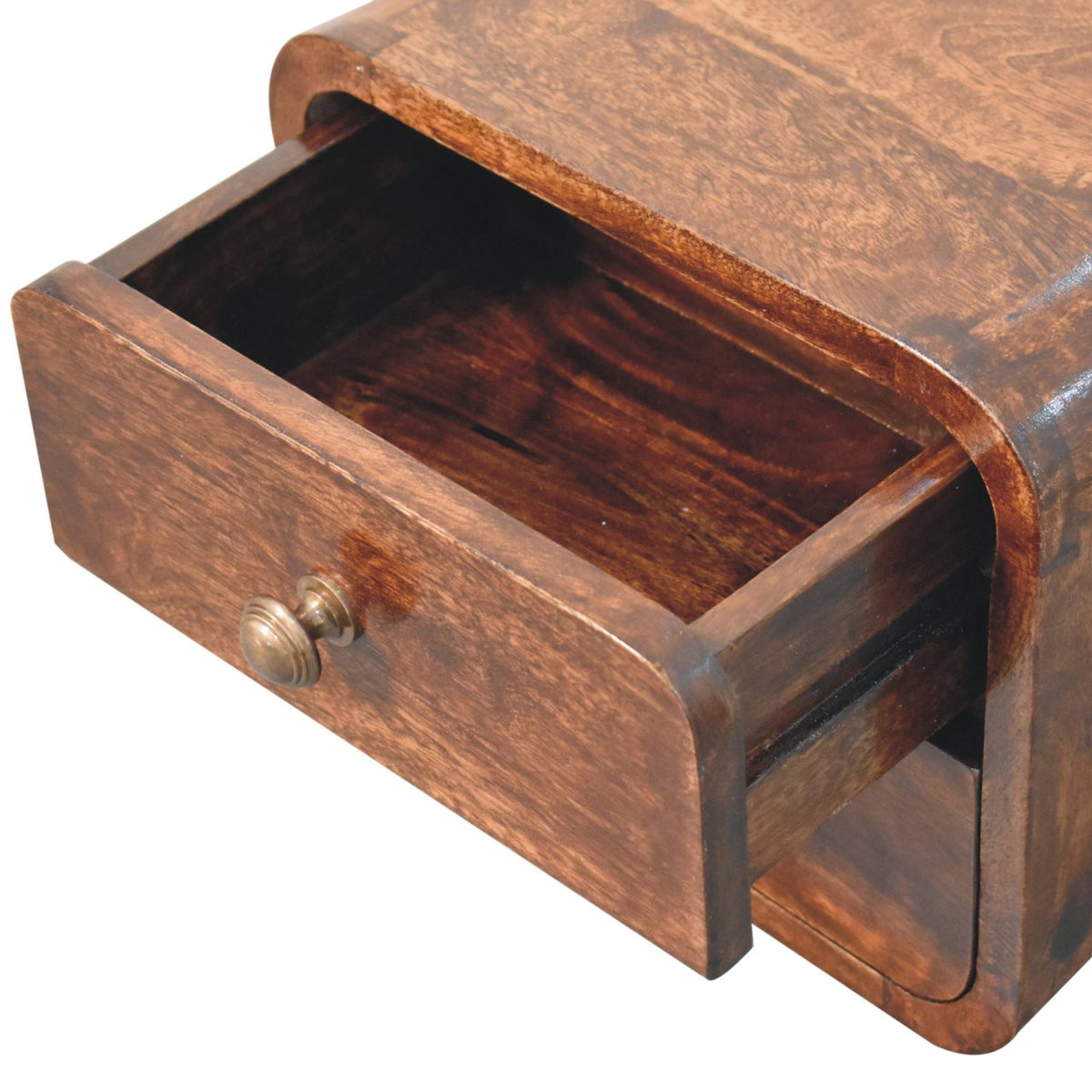 Solid Wood Mini Curved California Nightstand