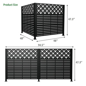 W48'' x H47.3'' x 2 Panels Metal Privacy Screen
