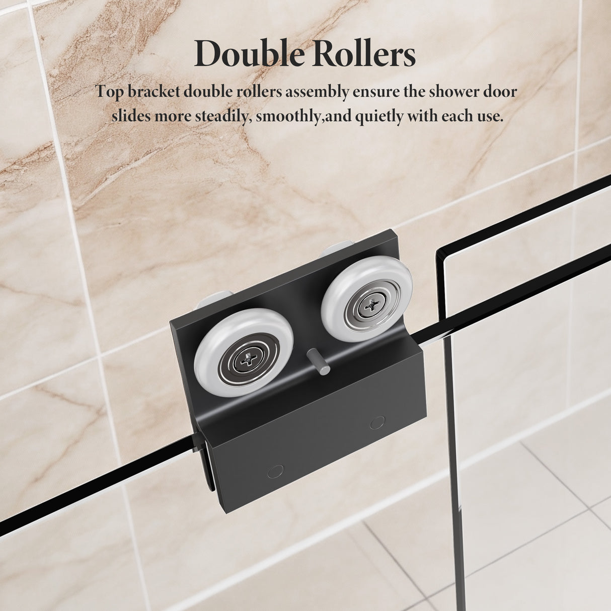 56"-60"W x 70"H Semi-Frameless Double Sliding Shower Door