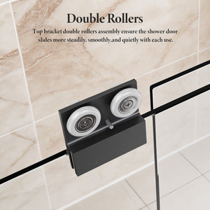 56"-60"W x 70"H Semi-Frameless Double Sliding Shower Door