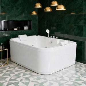 KORRA 61 Inch Acrylic Whirlpool Massage Bathtub for 2 Person