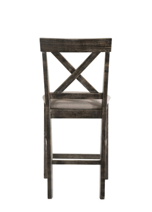 Martha II - Weathered Counter Height Chair (Set of 2) - Gray / Tan - Best Buy Furniture