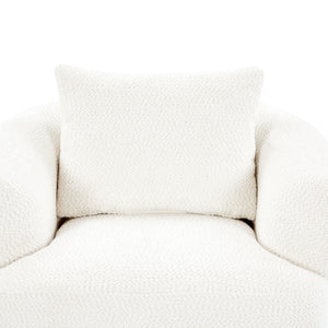360° Swivel Barrel Sofa Chair With Throw Pillow, Upholstered Accent Chair