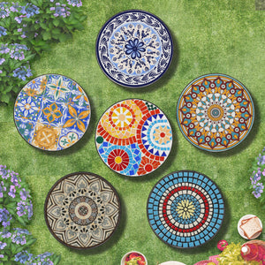 Patio Side Table, Colorful + Black