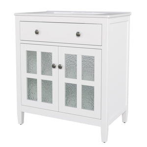 Bathroom Vanity With Ceramic Sink, Adjustable Shelf & Tip Out Tray