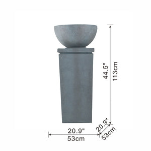 Zen Bowl Water Fountain Outdoor Bird Feeder and Garden Feature