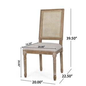 French Country Dining Chair With Rectangular Cane Backrest And Smooth Upholstered Seating - Best Buy Furniture
