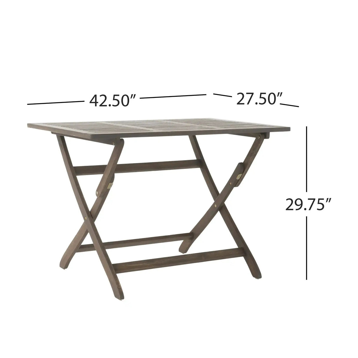 Blissique - Outdoor Foldable Wood Dining Table With Slat Design - Best Buy Furniture