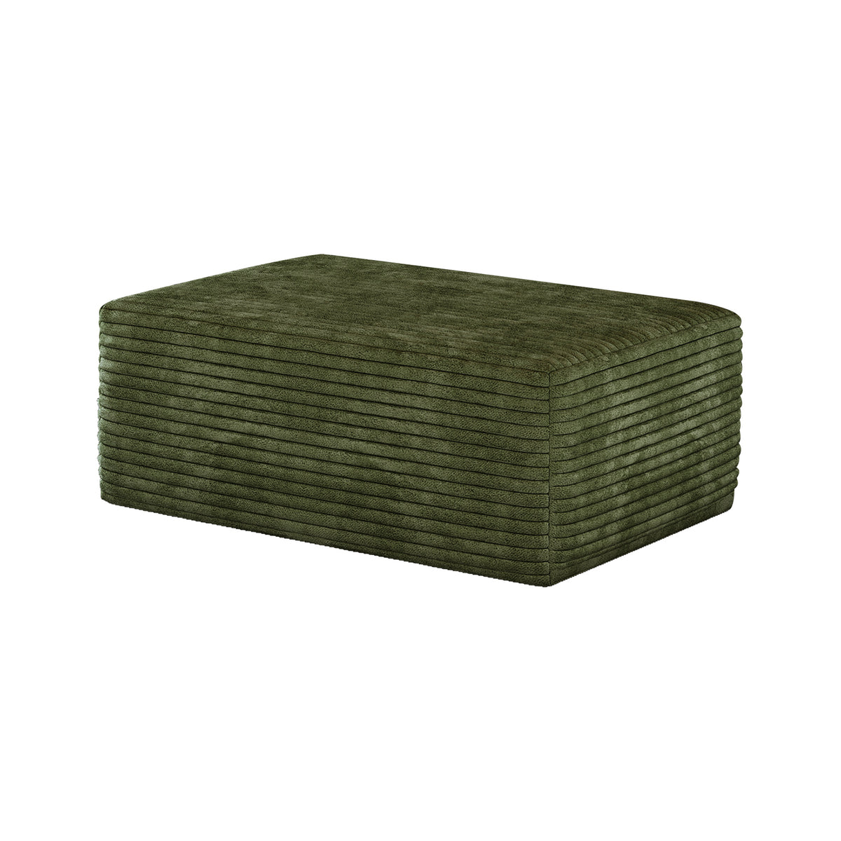 Green Plush Corduroy Sofa Ottoman