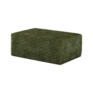 Green Plush Corduroy Sofa Ottoman