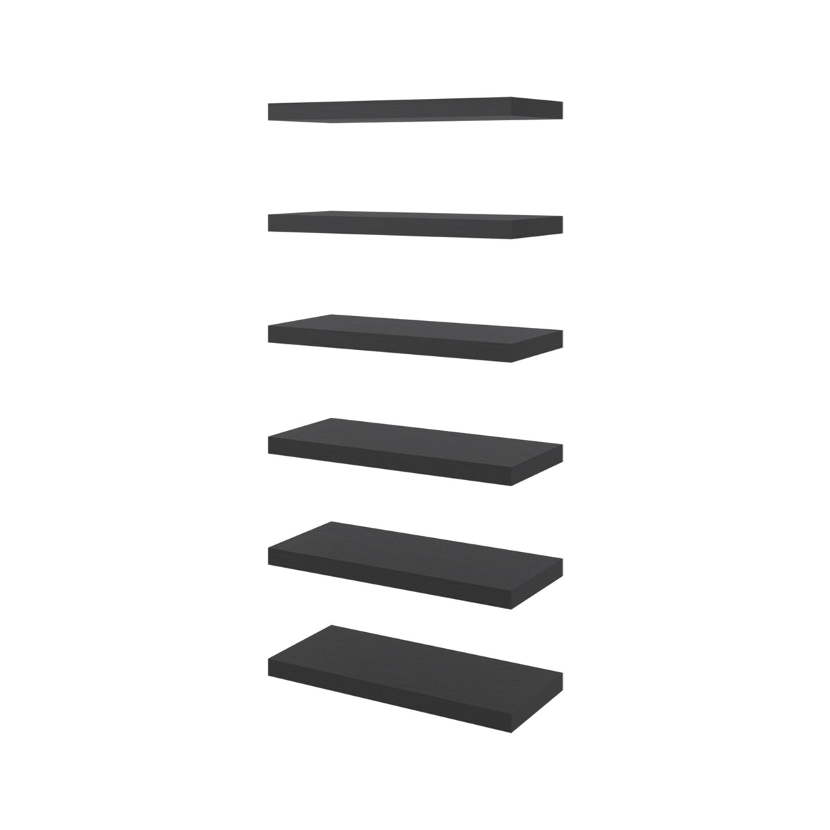 Phoenix 6-Piece Floating Wall Shelves Set, Wenge