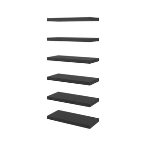 Phoenix 6-Piece Floating Wall Shelves Set, Wenge