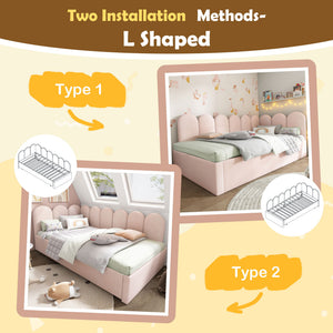 Upholstered Daybed With Metal Slatted Base
