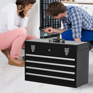 Metal Tool Box with 4 Drawers