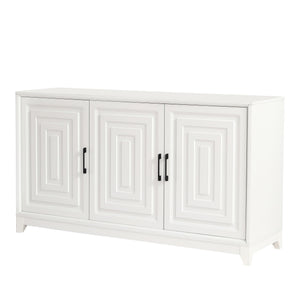 TV Stand For TVs Up To 65", Modern Entertainment Center Media Console Cabinet With 2 Spacious Storage Space, Solid Wood Legs For Living Room