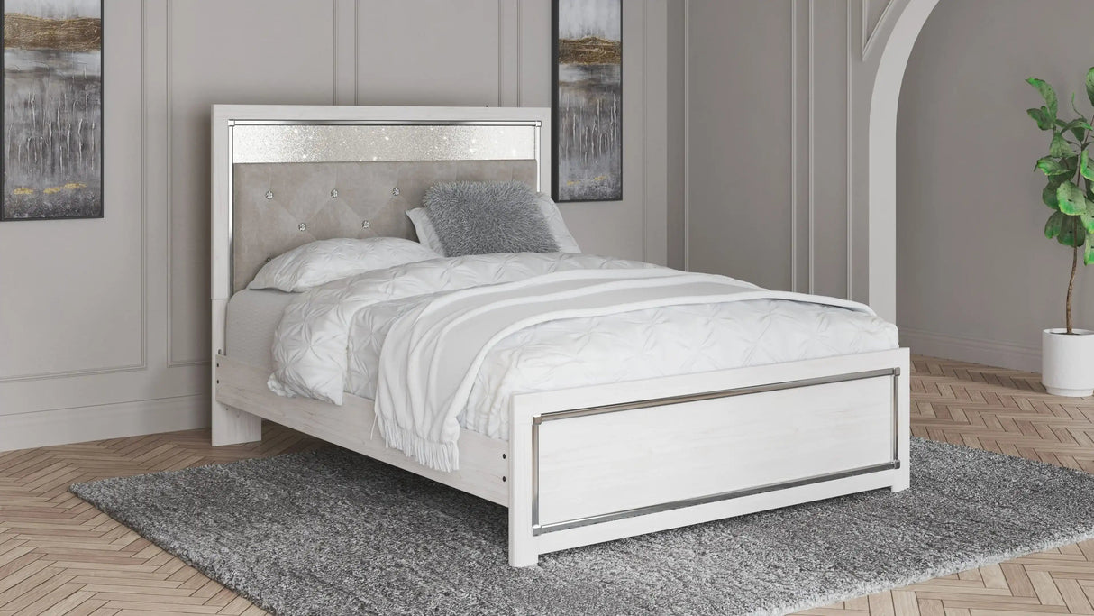 Altyra - Queen Panel Bed With Roll Slats - White - Best Buy Furniture