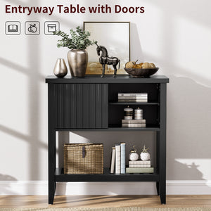31.5" Entryway Console Table with Sliding Drawer Doors