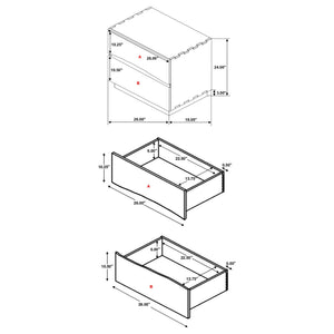 2 Drawer Nightstand With Drawer - Brown