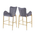 Velvet Fabric Counter Height Bar Stools (Set of 2) - Best Buy Furniture