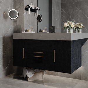 39.4 Inches Single Contemporary Floating Bathroom Vanity