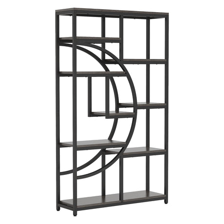 5 Tier Corner Etagere Bookshelf With 9 Open Shelves Storage Organizer For Living Room