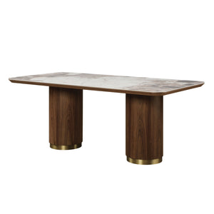 Willene - Ceramic Top Dining Table - Walnut - Best Buy Furniture