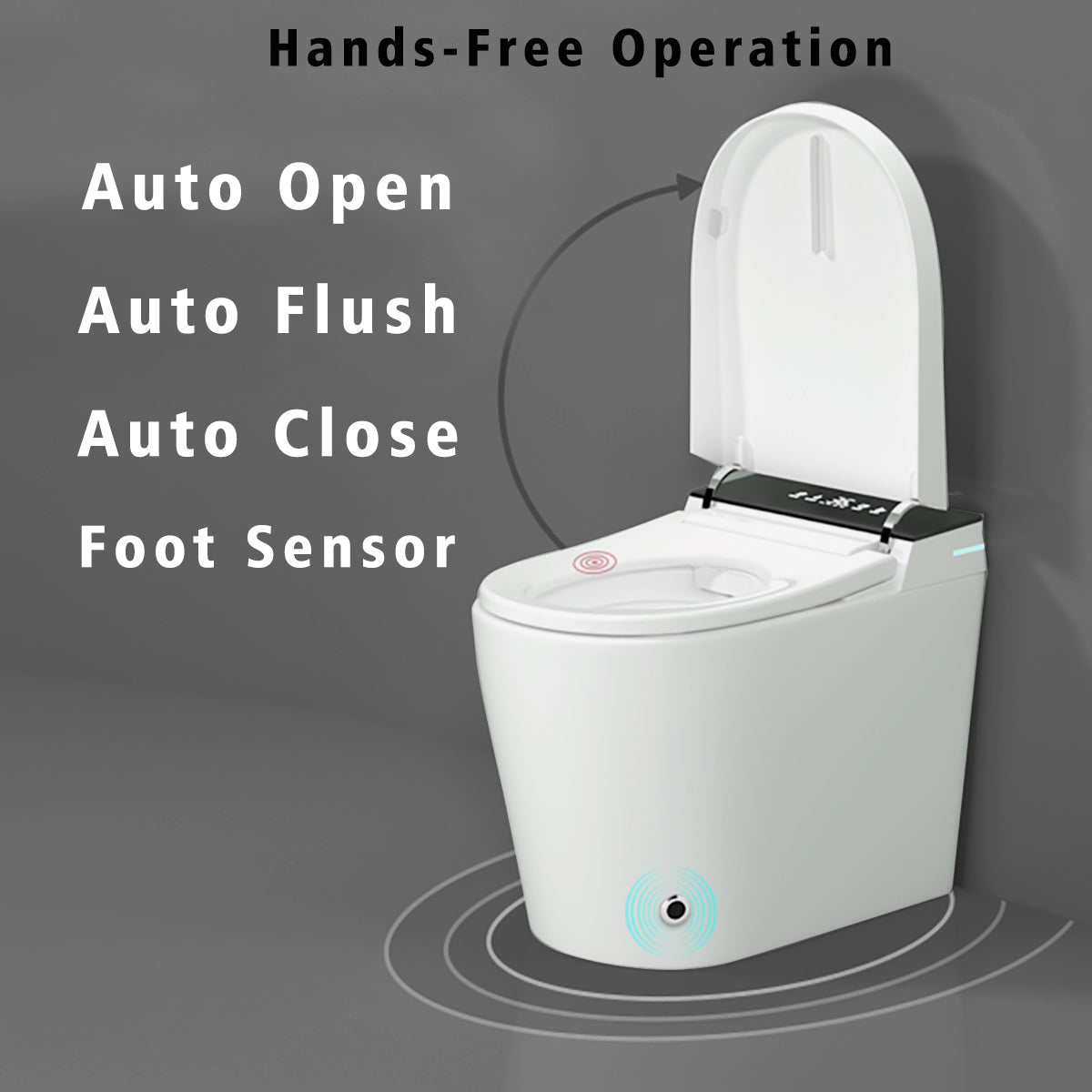 Compact Smart Toilet with Built-in Bidet Seat and Modern Tankless Design
