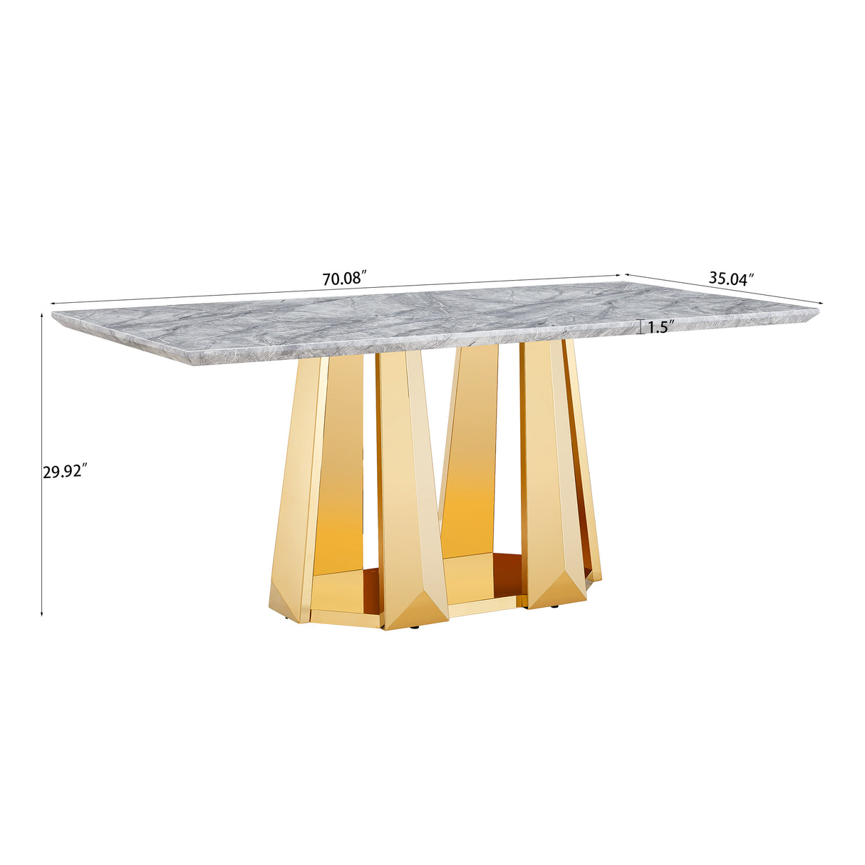 Marble Dining Table for 6 People