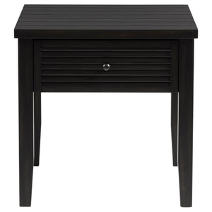 Sutter - 1 Drawer Square End Table - Dark Brown