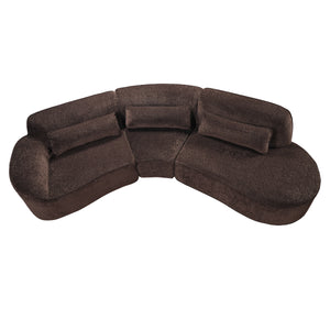 123" Modern Curved Sectional Sofa with Chaise Lounge - 3-Piece Set